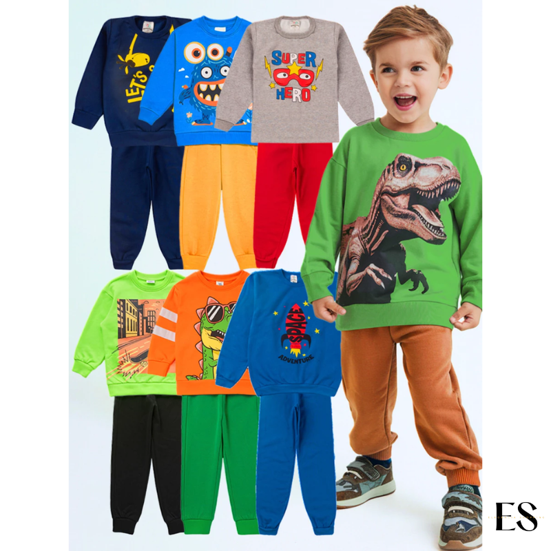 Kit 6 Conjuntos de Moletom Infantil - 50%OFF + Frete Grátis