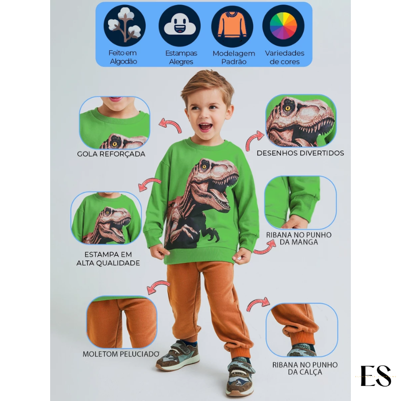 Kit 6 Conjuntos de Moletom Infantil - 50%OFF + Frete Grátis