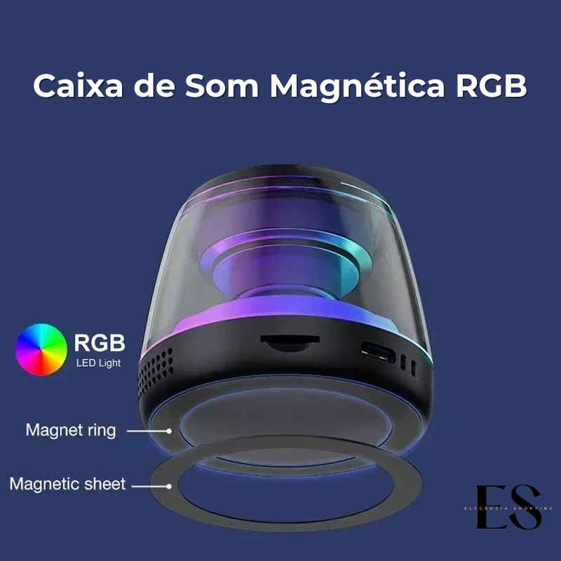 Caixa de Som Led Magnética - A prova d'água - 50%OFF + Frete Grátis